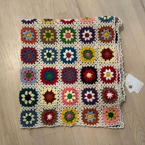 NWT Handmade Crochet Granny Square Throw Blanket